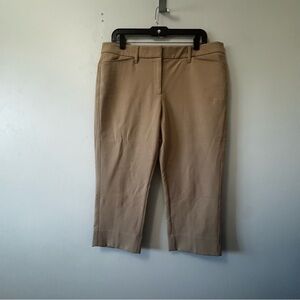White House Black Market Tan Straight Crop Pants